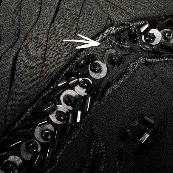 Sue Wong Cocktail Mini Dress Sz.8 Black Beaded Strapless Formal Event Glam - Picture 14 of 16